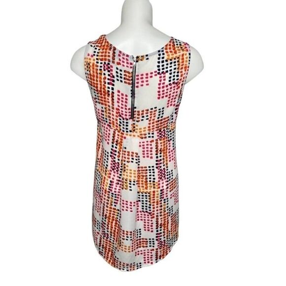 W5 White Blue Orange Pink Geometric Crew Neck Sleeveless Top sz Medium - Picture 2 of 9